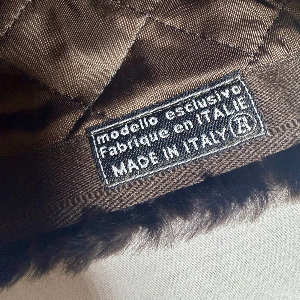 Vintage Seifter Associates Brown Real Fur Leather Winter Hat Made n Italy Unisex